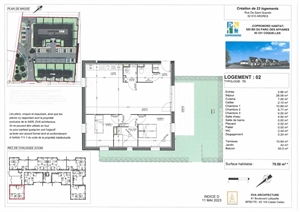 t3 à la vente -   62610  ARDRES, surface 70 m2 vente t3 - UBI457591229